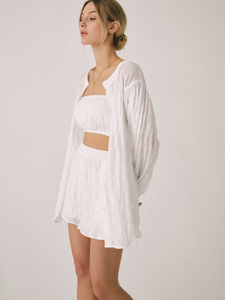 Breathable Three Piece Shorts Set  Liora Lane Boutique Short Sets