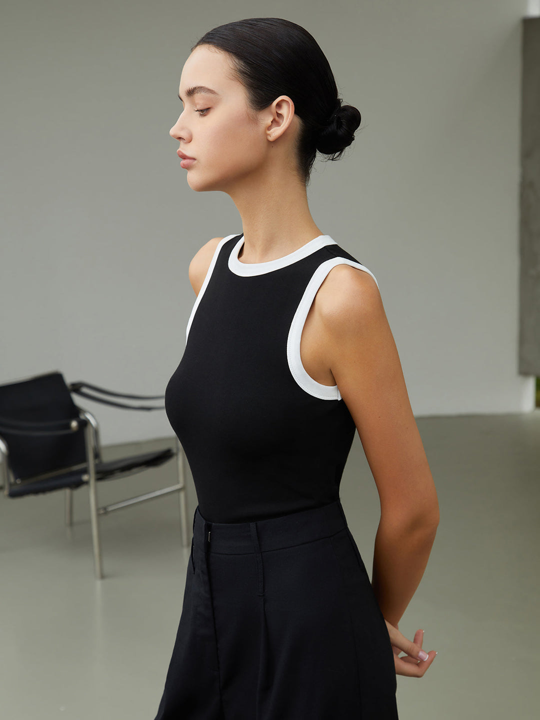 Worth A Million Contrast Trim Tank Top  Liora Lane Boutique Tank Tops & Camis