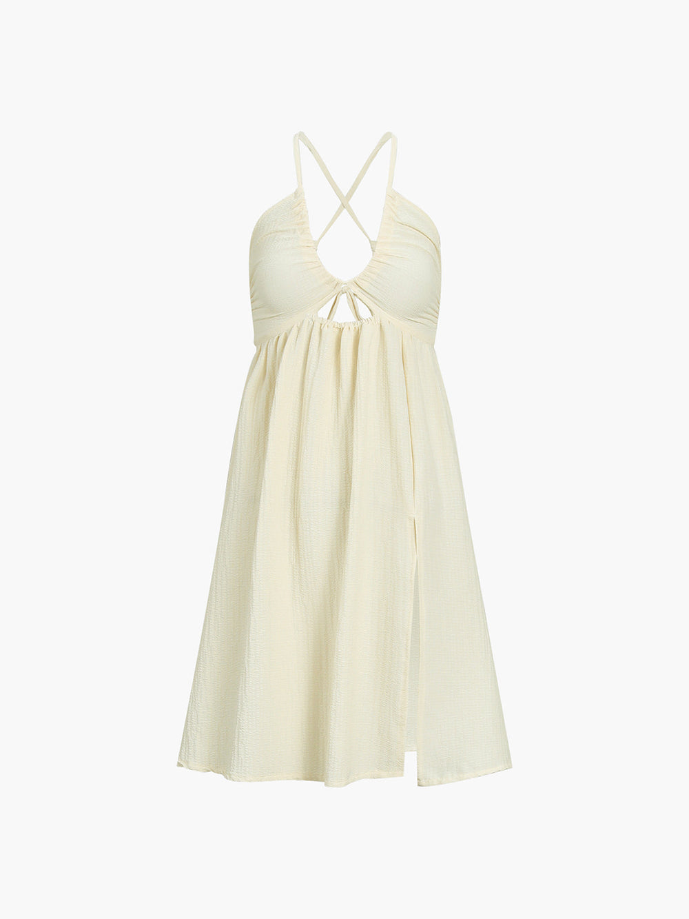 Backless Criss Cross Split Midi Dress  Liora Lane Boutique Dresses