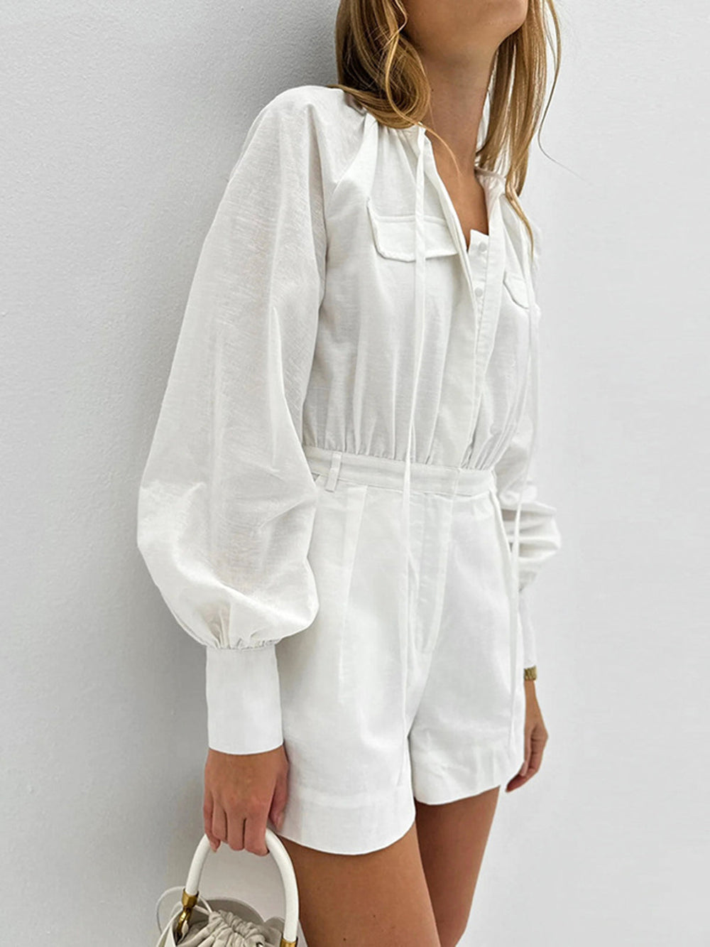 Pure Cotton Pocket Short Jumpsuit  Liora Lane Boutique Jumpsuits