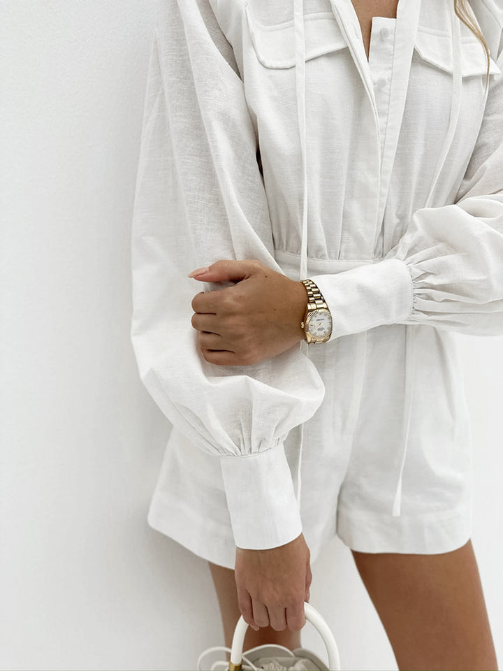 Pure Cotton Pocket Short Jumpsuit  Liora Lane Boutique Jumpsuits