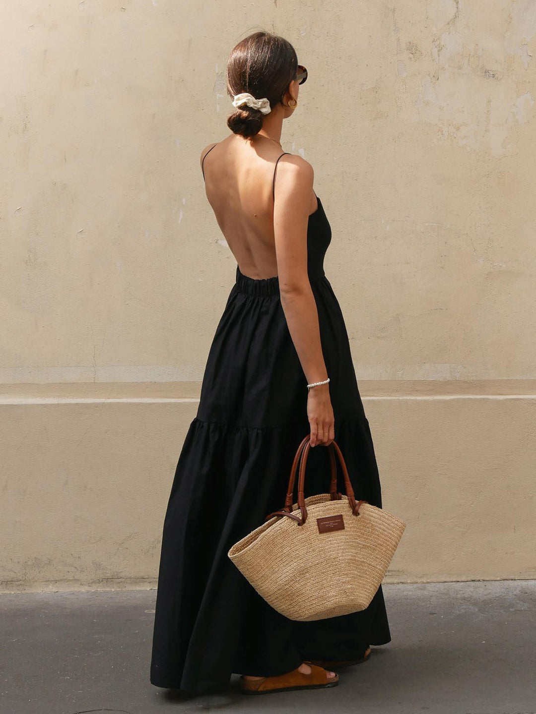 Solid Backless Long Dress  Liora Lane Boutique Dresses Black / XL 39.00