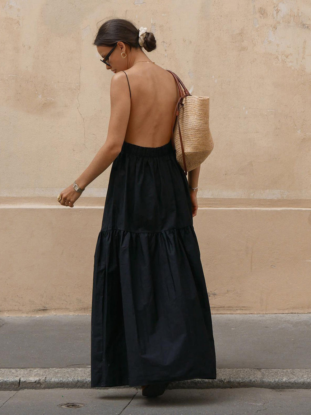 Solid Backless Long Dress  Liora Lane Boutique Dresses