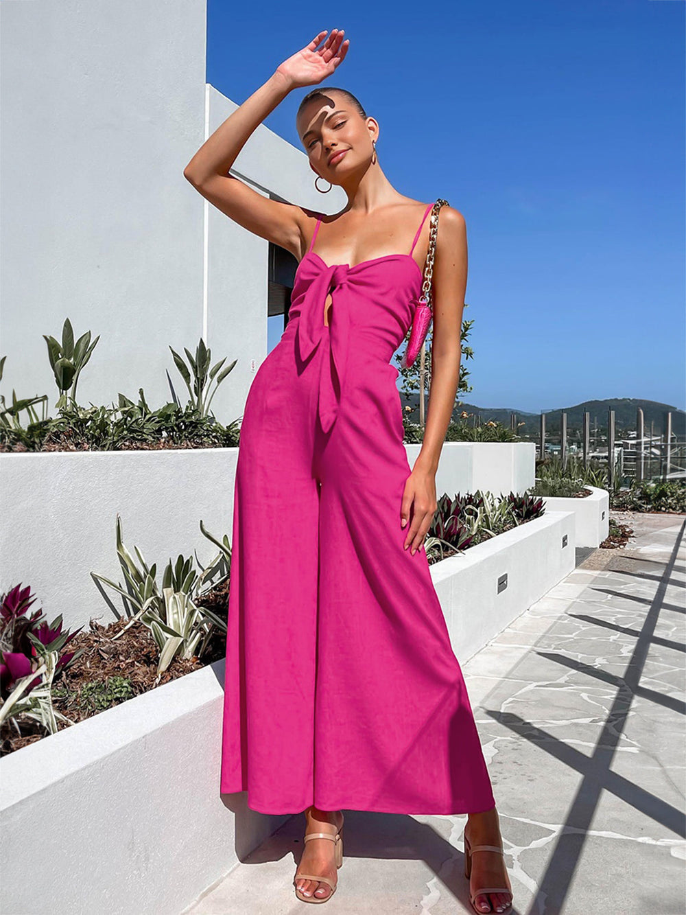 Cotton Twist Detail Jumpsuit  Liora Lane Boutique Jumpsuits