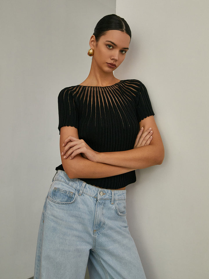 Plain Short Sleeve Knit Top  Liora Lane Boutique Knit Tops