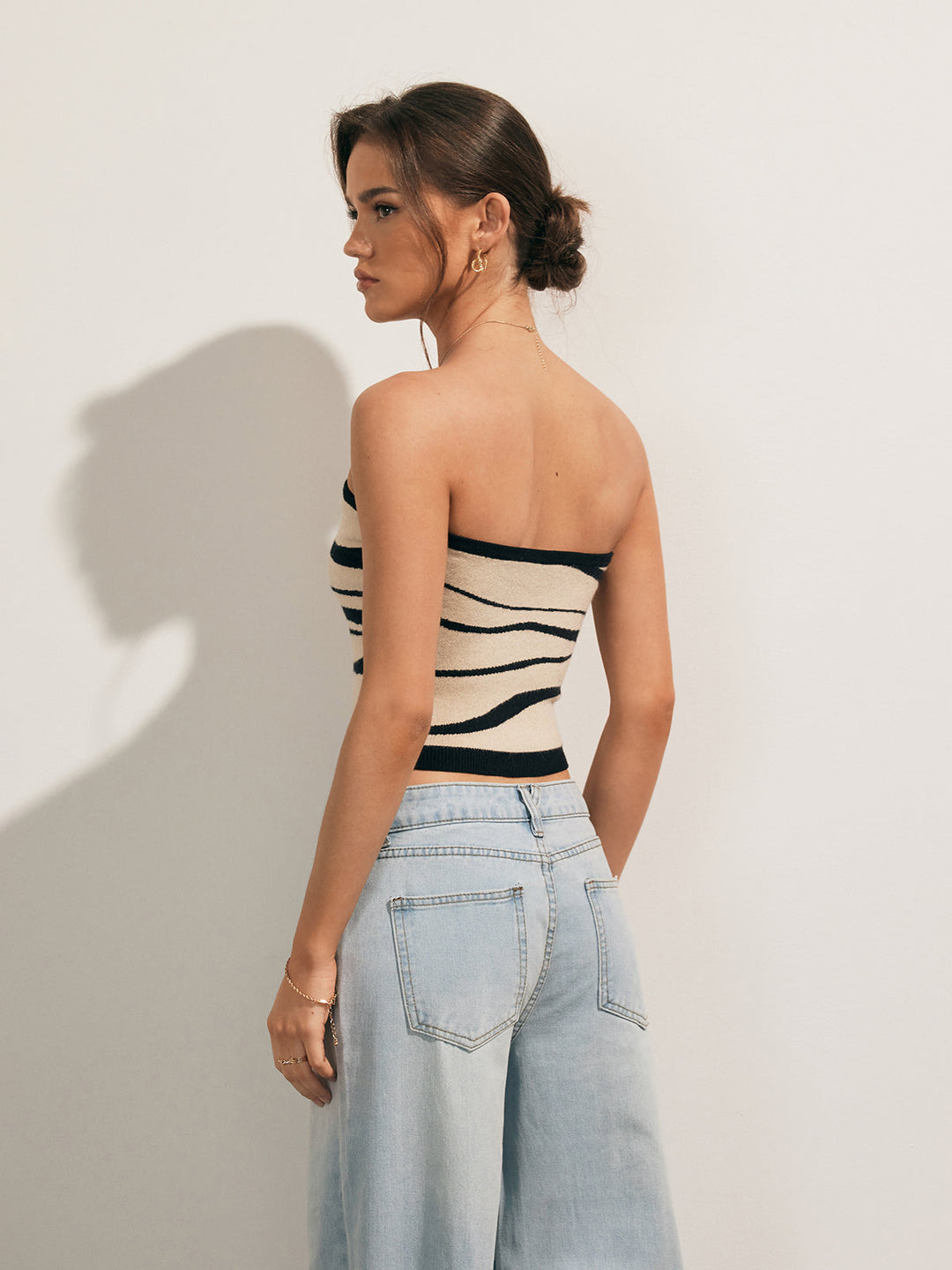 Two-Tone Waves Tube Knit Top  Liora Lane Boutique Knit Tops