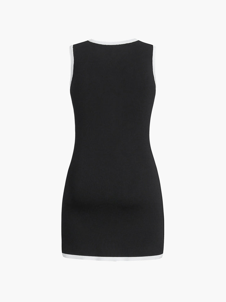 Multi Pocket Button Sleeveless Short Sweater Dress  Liora Lane Boutique Sweater Dresses