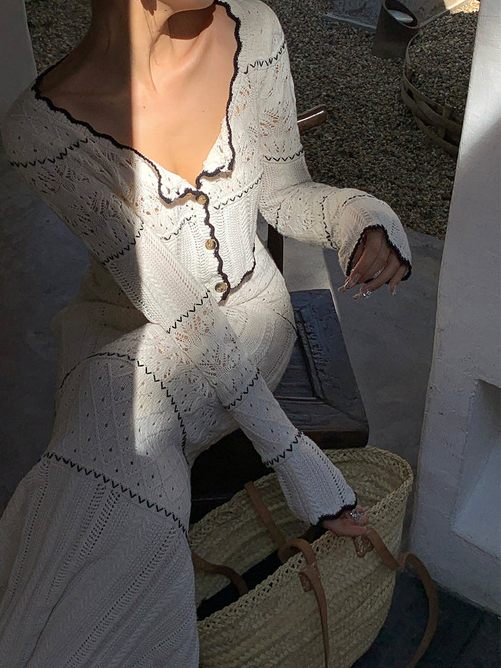 Contrast Binding Knit Cardigan  Liora Lane Boutique Cardigans