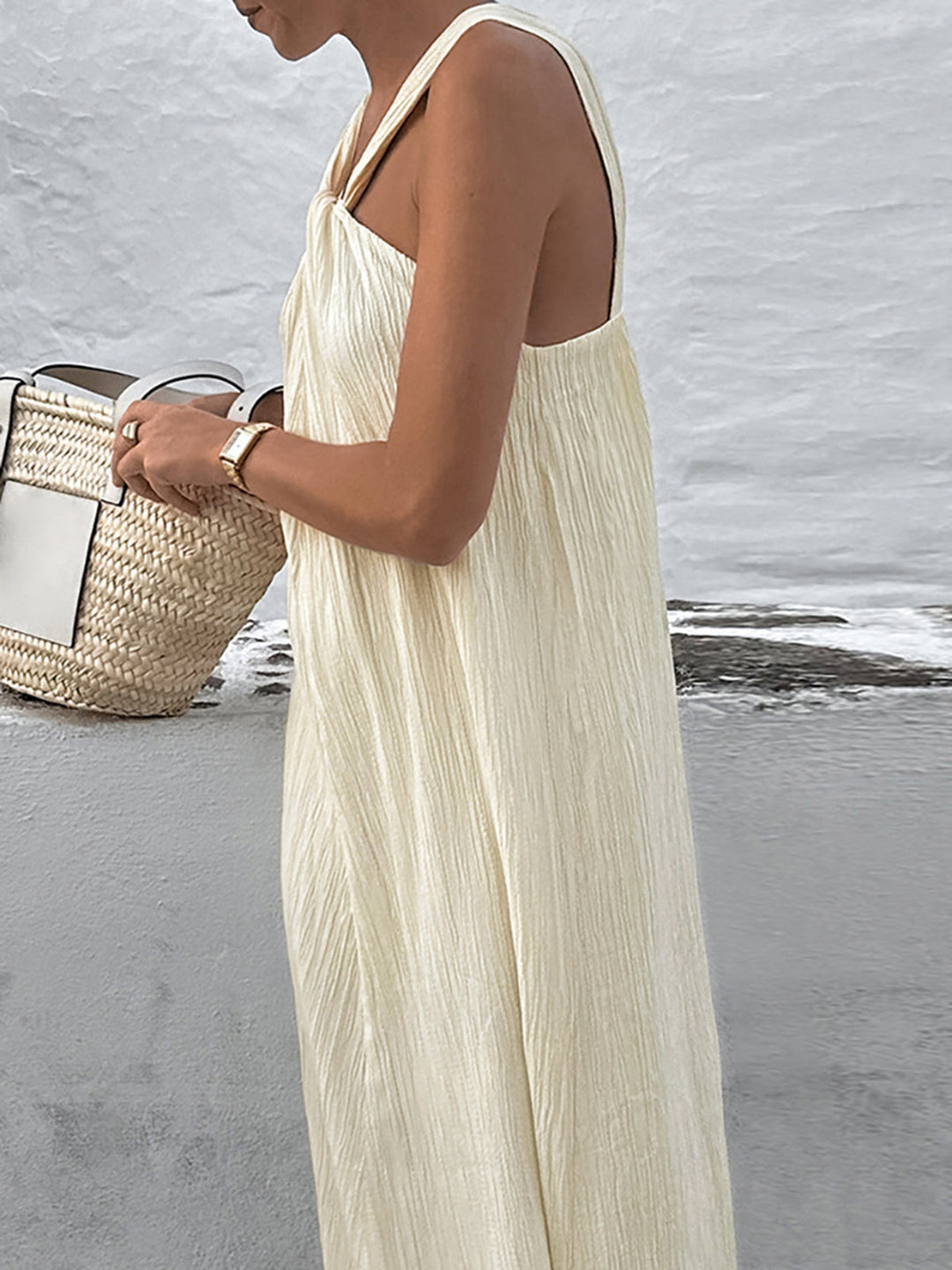 Creamy Halter Long Dress  Liora Lane Boutique Dresses