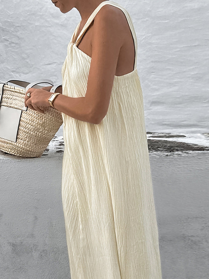 Creamy Halter Long Dress  Liora Lane Boutique Dresses