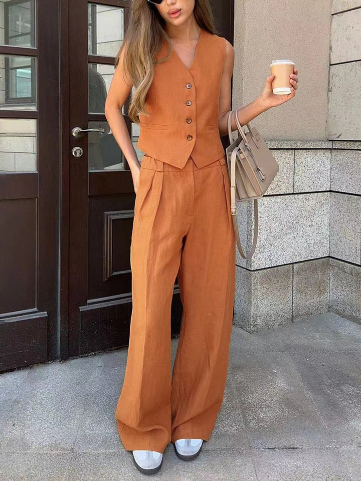 Cotton & Linen Pants Set  Liora Lane Boutique Pant Sets