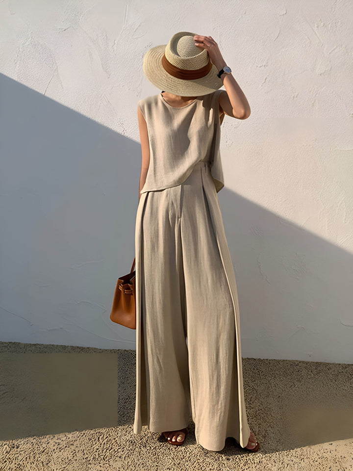 Linen Blends Casual Pants Set  Liora Lane Boutique Pant Sets