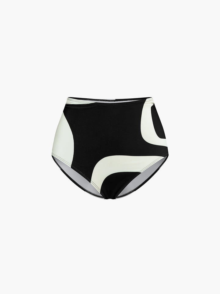 Two-Tone Asymmetrical Neck Bikini Set  Liora Lane Boutique Bikini Sets