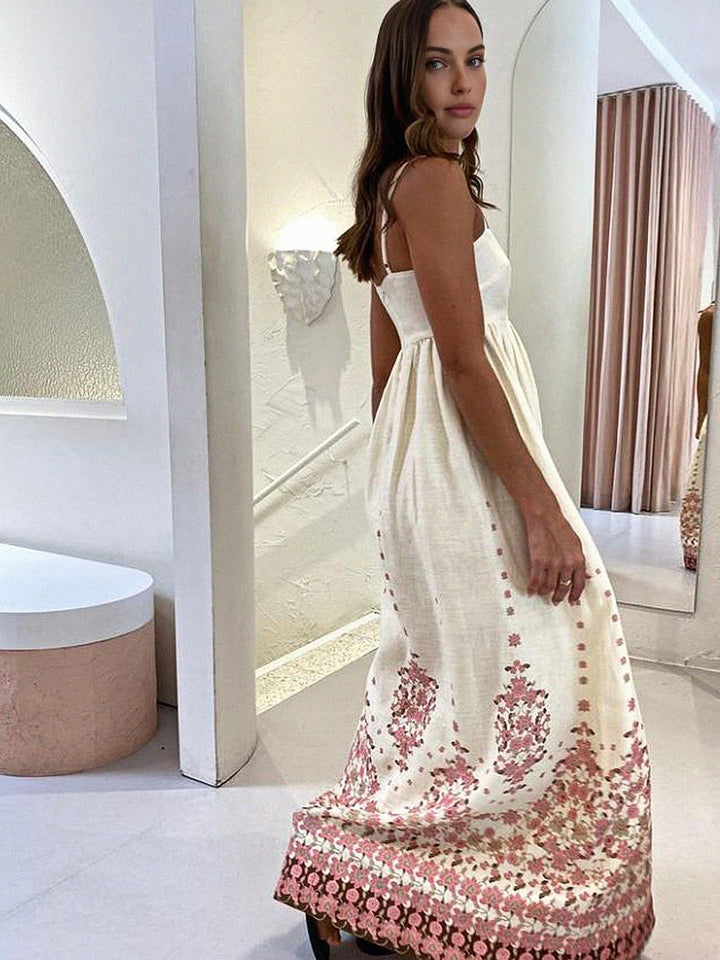 Floral Print Spaghetti Strap Long Dress  Liora Lane Boutique Dresses
