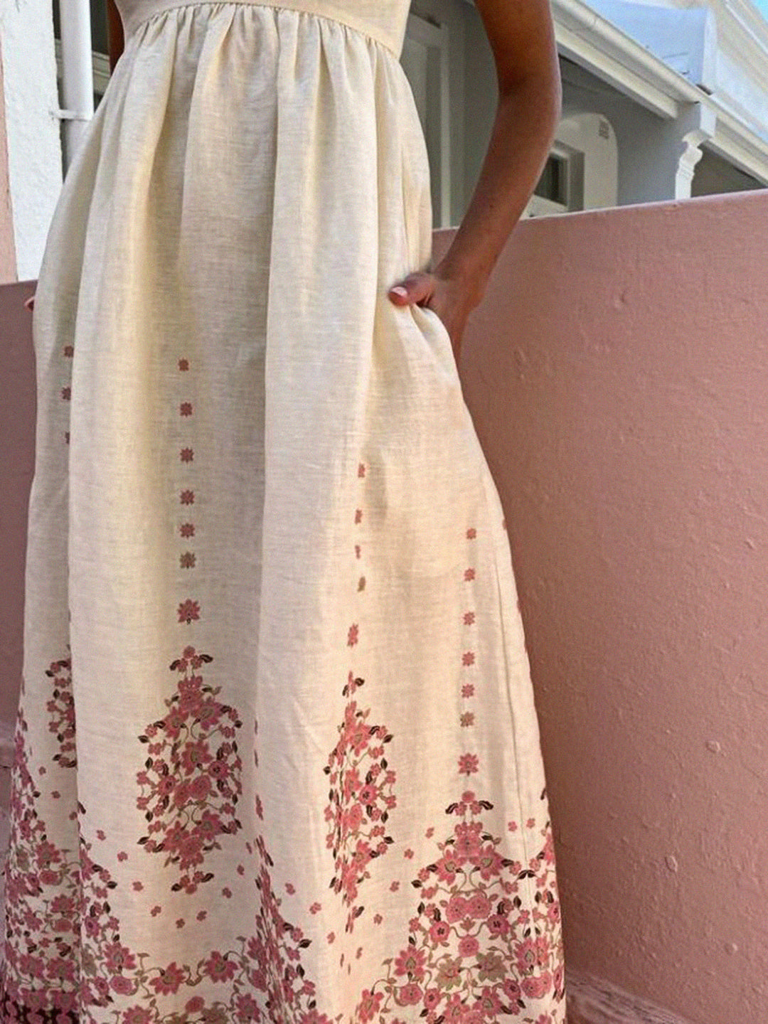 Floral Print Spaghetti Strap Long Dress  Liora Lane Boutique Dresses