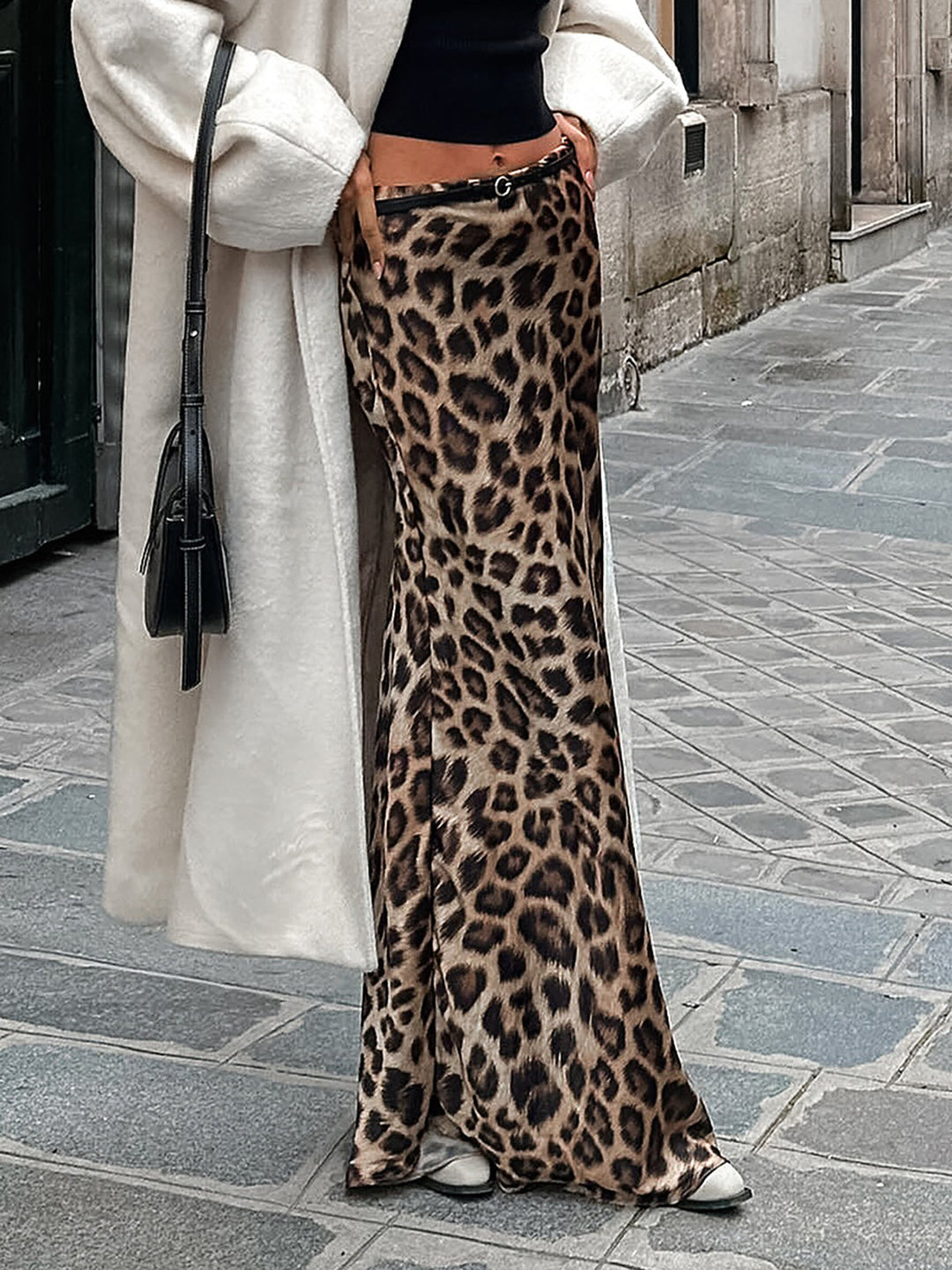 Leopard Print Slim Maxi Skirt  Liora Lane Boutique Skirts