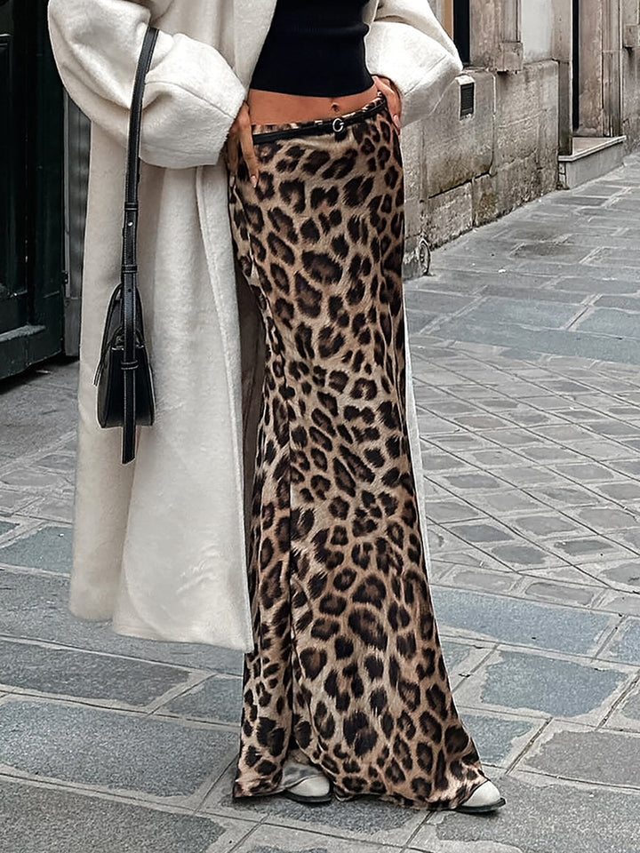 Leopard Print Slim Maxi Skirt  Liora Lane Boutique Skirts