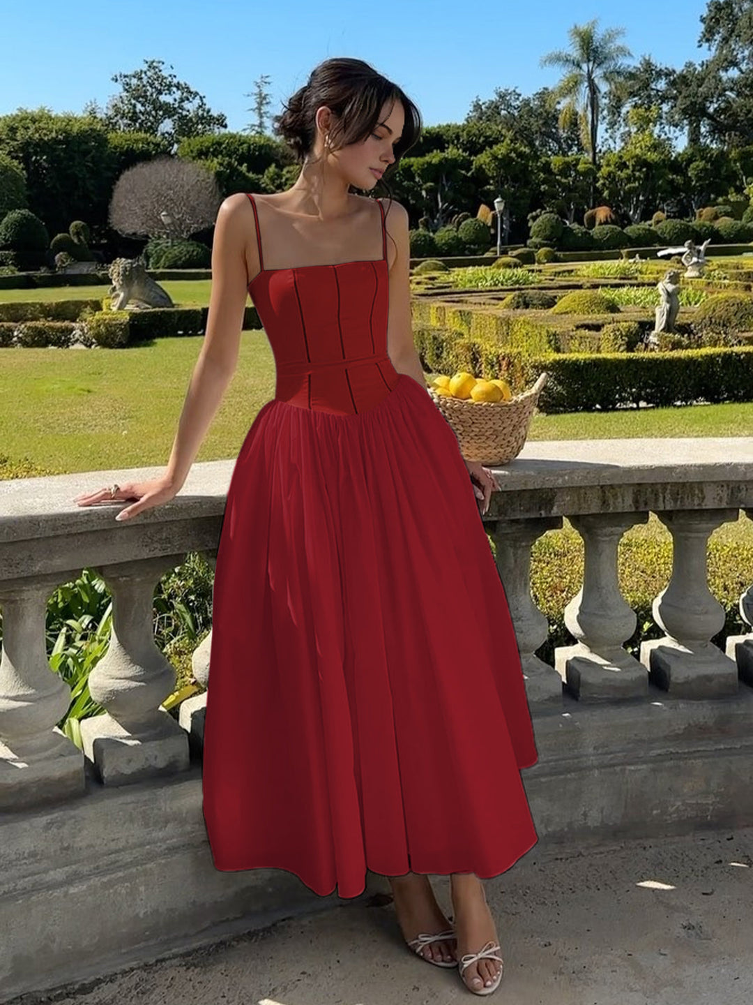 Serendipity Frenchy Flowy Long Dress  Liora Lane Boutique Dresses Red / XL 59.00