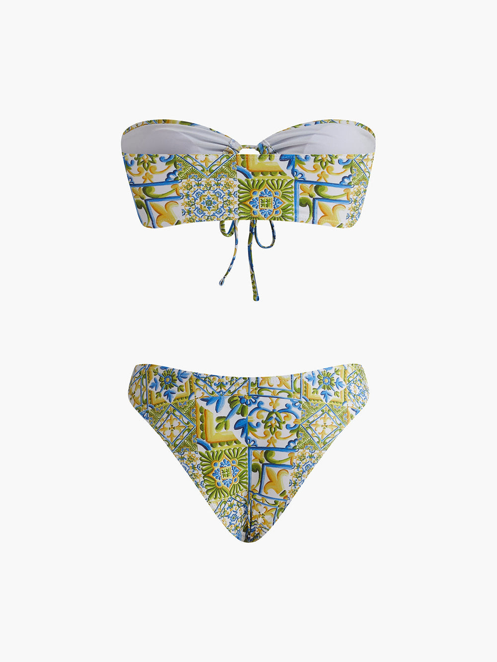 Strapless Print Knotted Bikini Set  Liora Lane Boutique Bikini Sets