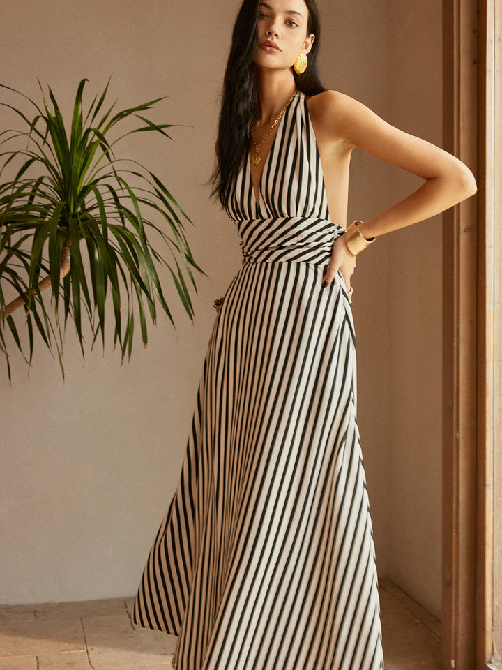 Stripe Backless Pockets Dress  Liora Lane Boutique Dresses