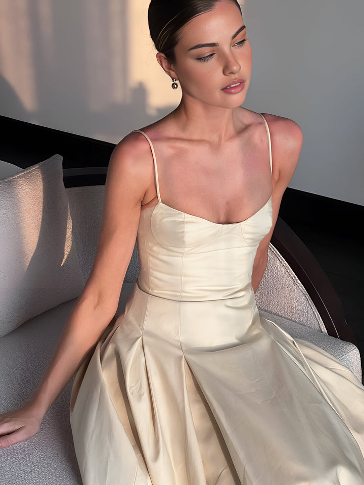 Pleated Cami Long Dress  Liora Lane Boutique Dresses