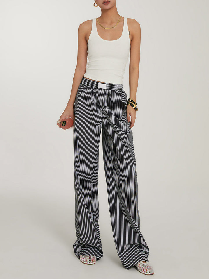 Casual Striped Wide Leg Pants  Liora Lane Boutique Pants