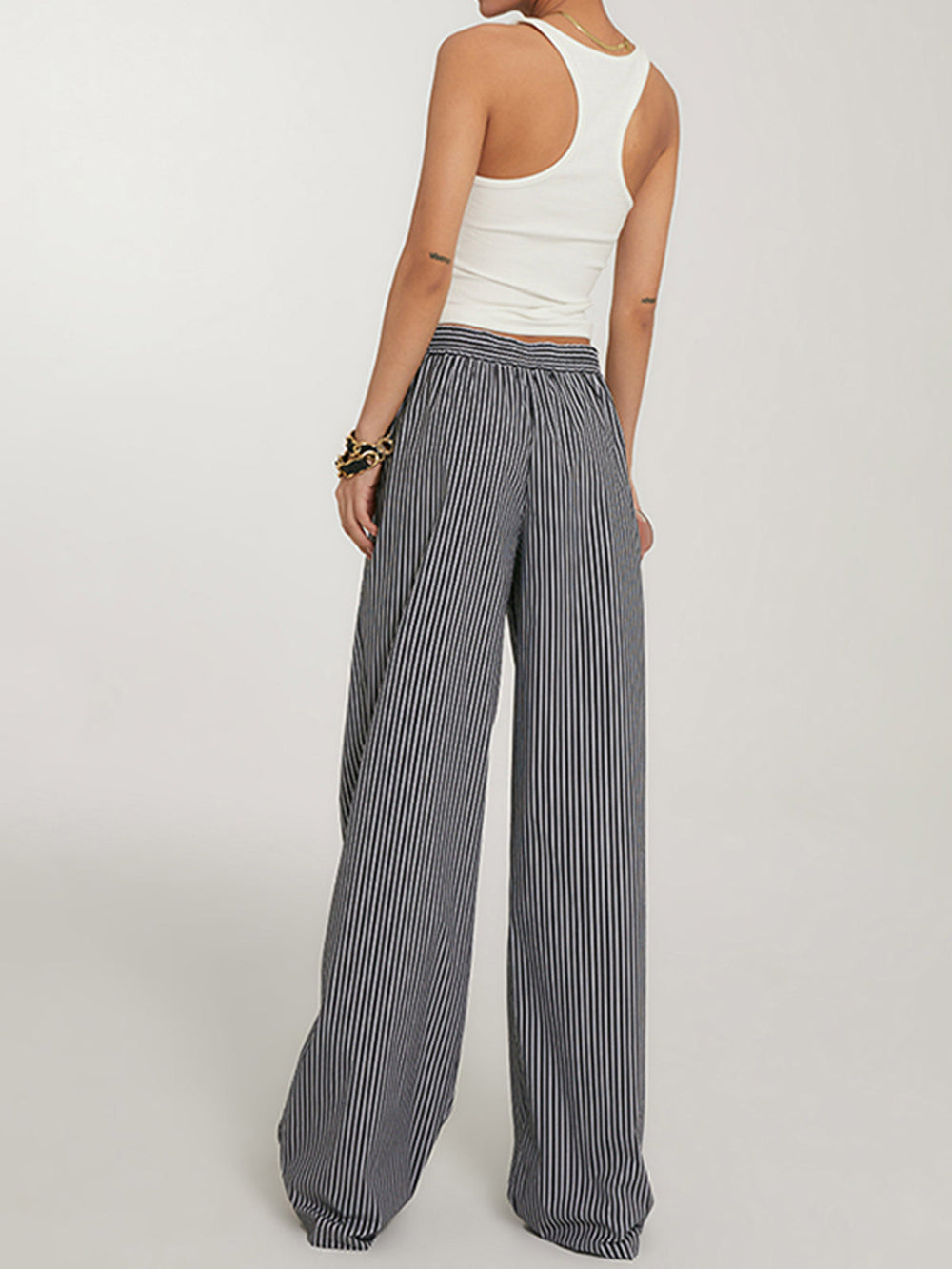 Casual Striped Wide Leg Pants  Liora Lane Boutique Pants