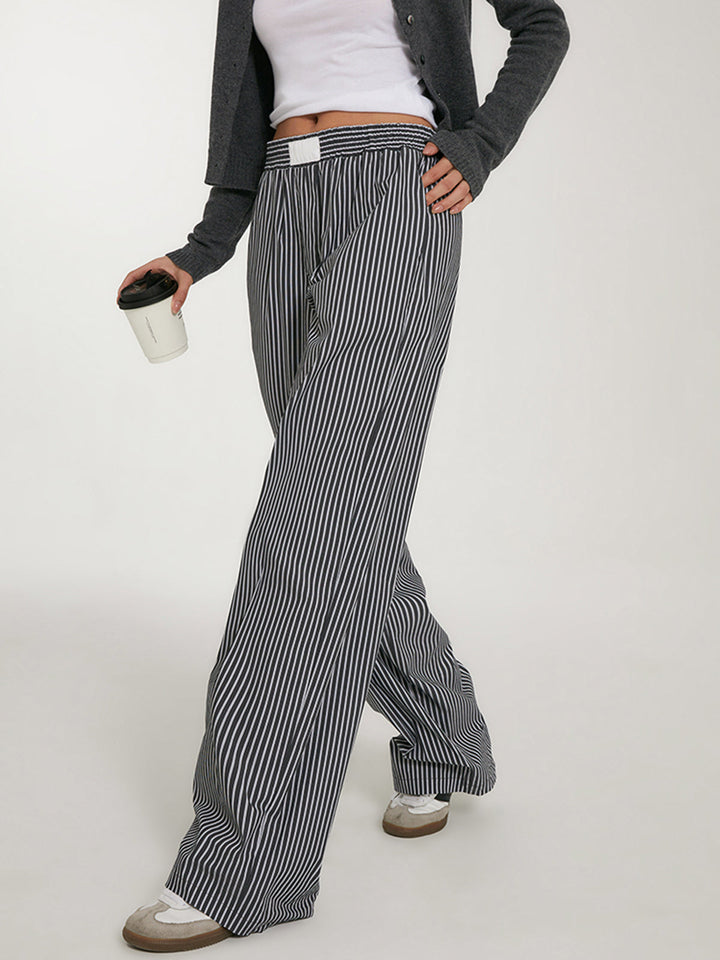 Casual Striped Wide Leg Pants  Liora Lane Boutique Pants