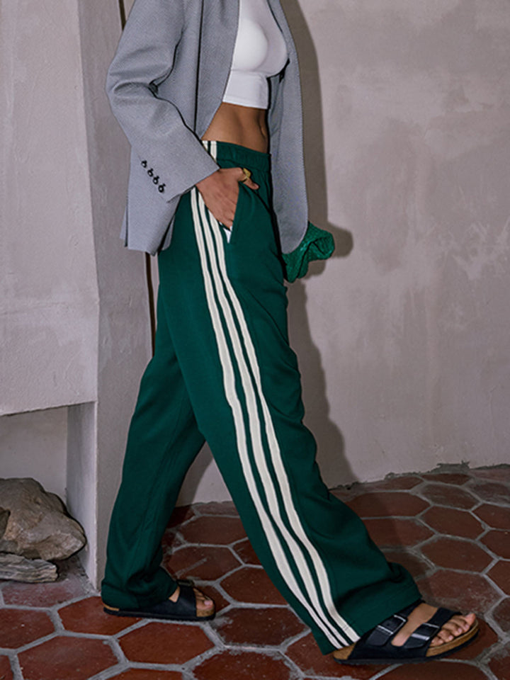 Casual Striped Patchwork Pants  Liora Lane Boutique Pants Green / XL 48.00