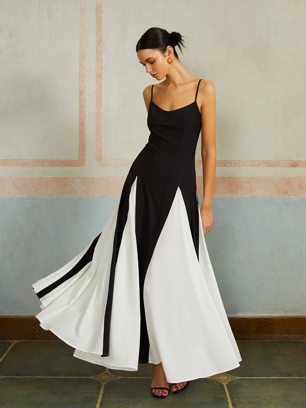 Color Block Spaghetti Strap Long Dress  Liora Lane Boutique Dresses