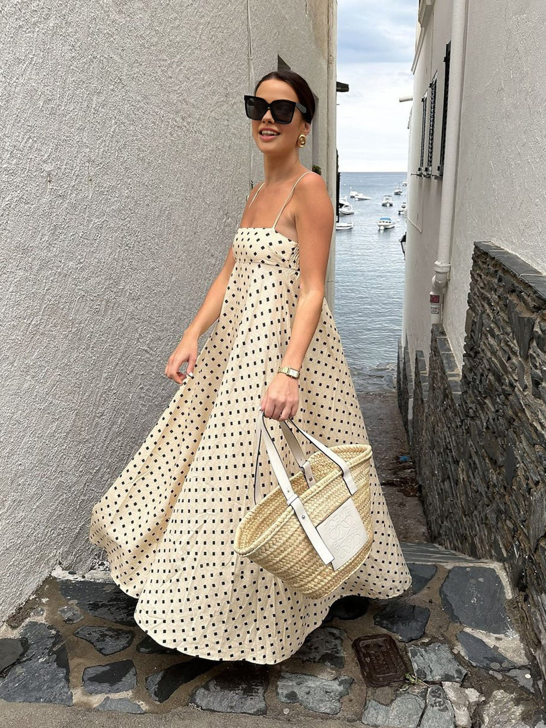 Printed Spaghetti Strap Long Dress  Liora Lane Boutique Dresses