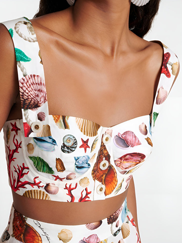 Printed Pleated Skirt Set  Liora Lane Boutique Skirt Sets