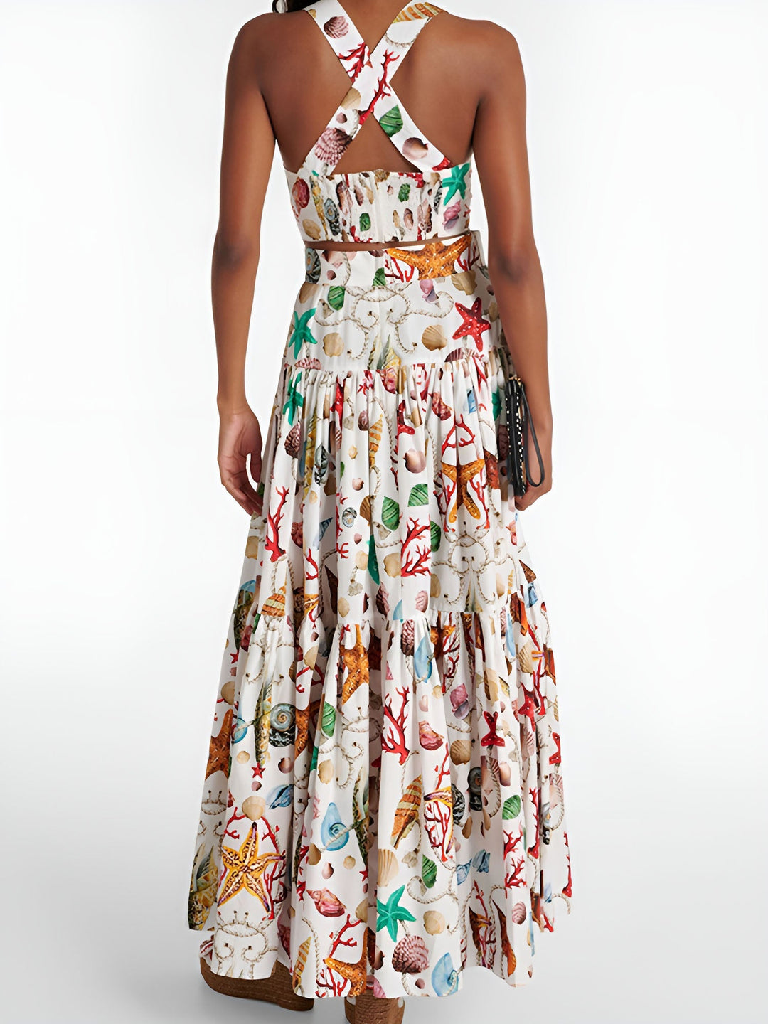 Printed Pleated Skirt Set  Liora Lane Boutique Skirt Sets