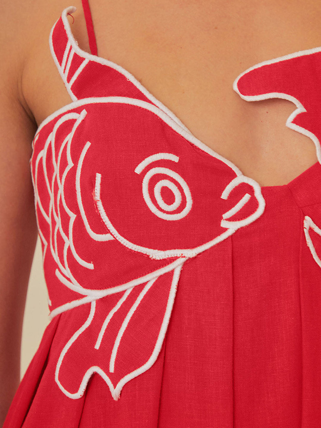 Embroidered Fish Semi-Sheer Cami Dress  Liora Lane Boutique Dresses
