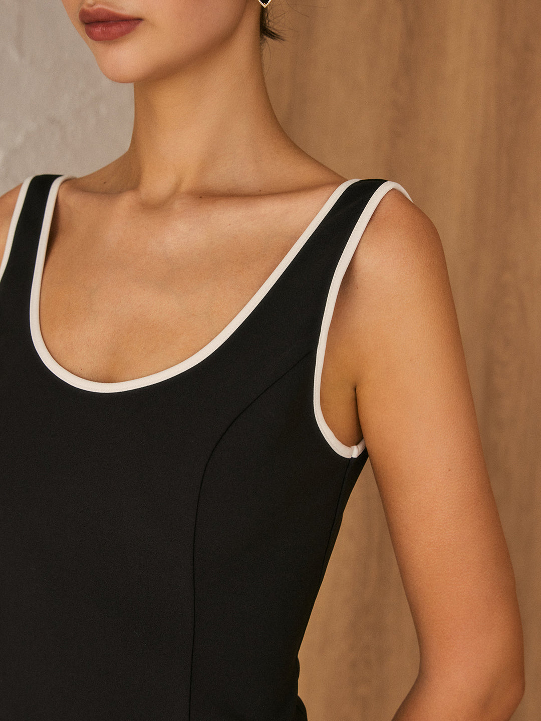 Contrast Trim Piping Zipper Dress  Liora Lane Boutique Dresses