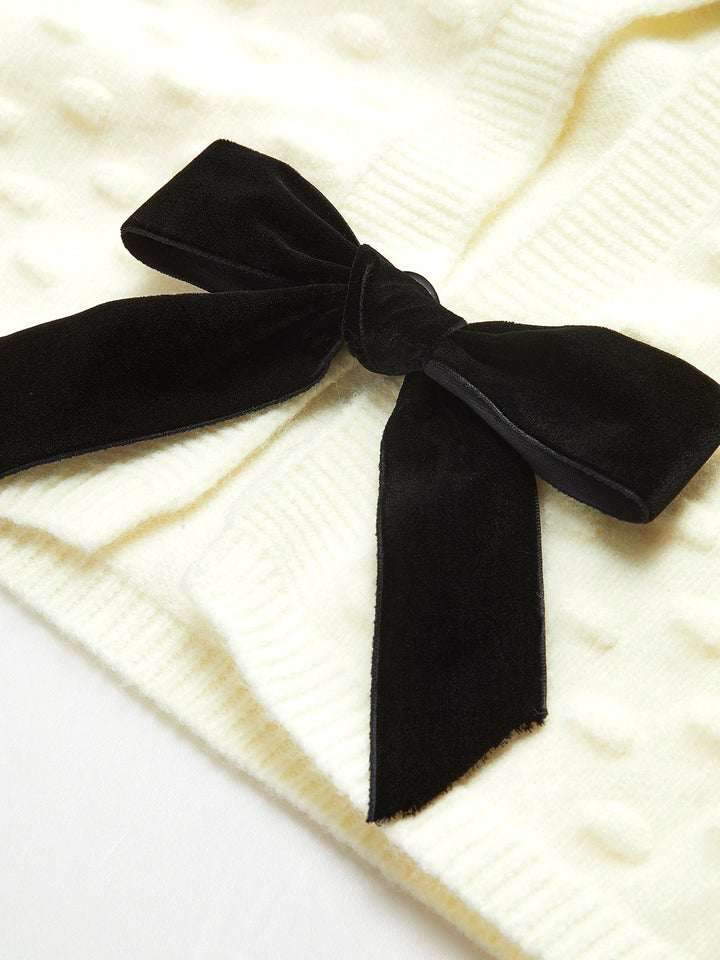 Bow Knotted Cozy Crop Knit Top  Liora Lane Boutique Knit Tops