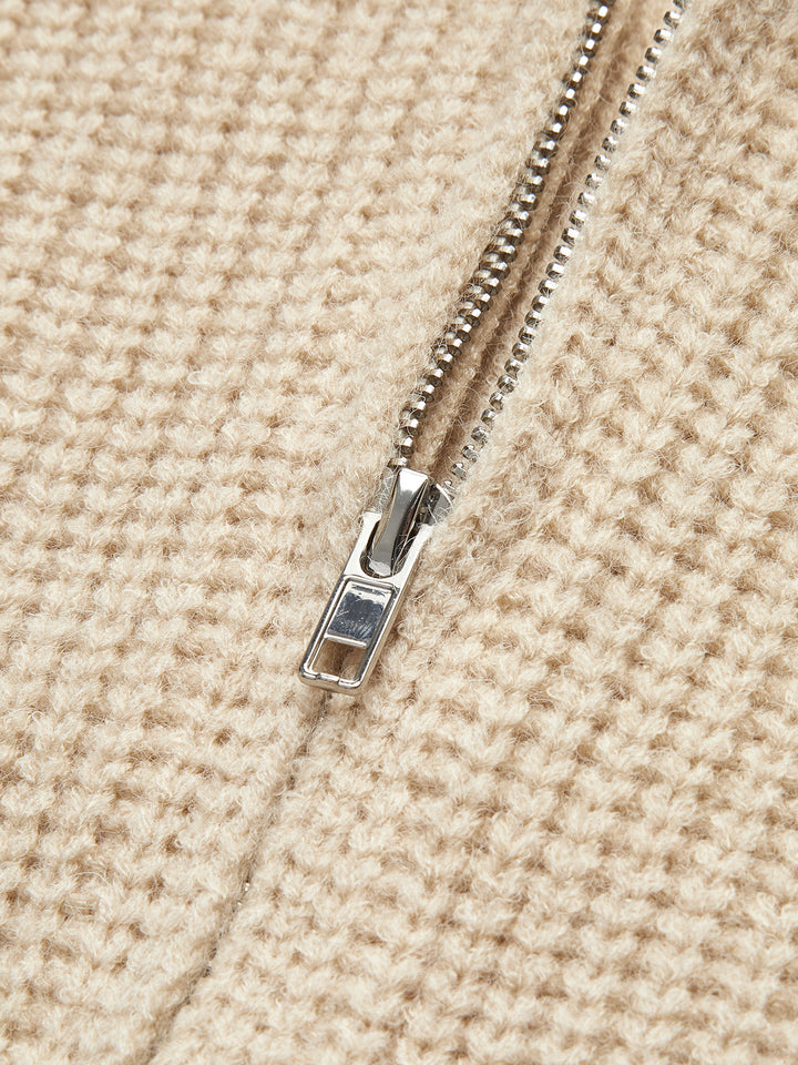 Ribbed Zipper Lapel Cardigan  Liora Lane Boutique Cardigans