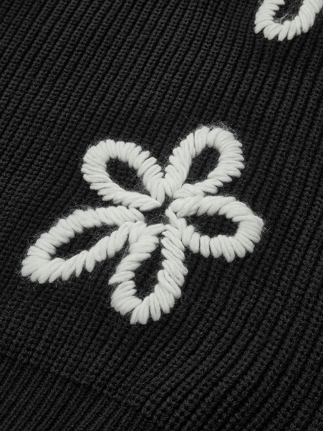 Crew Neck Ribbed Floral Knit Top  Liora Lane Boutique Knit Tops