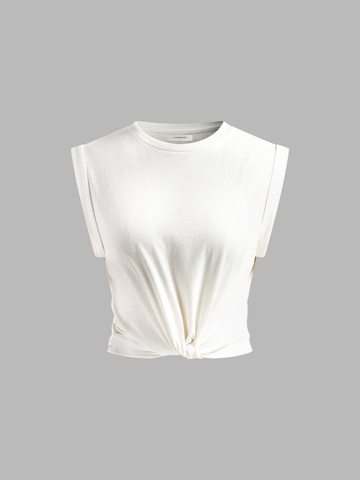 Cotton Knotted T-Shirt  Liora Lane Boutique T-Shirts White / XL 22.00