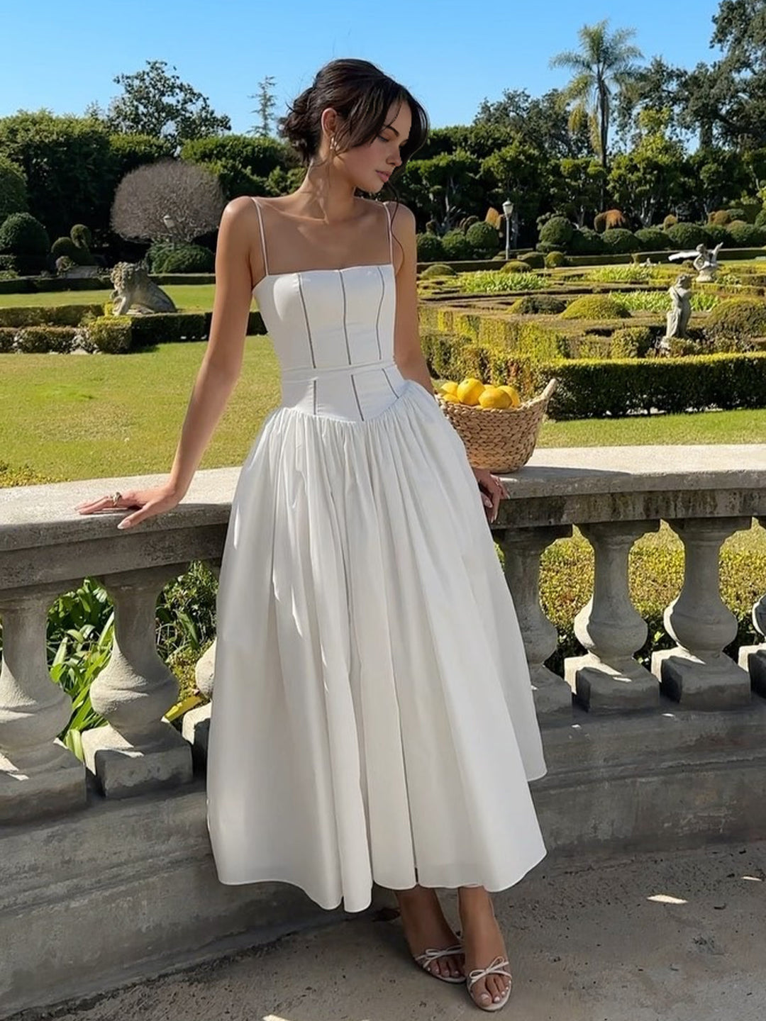 Serendipity Frenchy Flowy Long Dress  Liora Lane Boutique Dresses White / XL 59.00