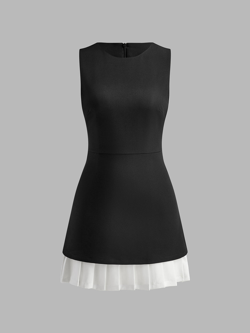Two-Tone Sleeveless Pleated Short Dress  Liora Lane Boutique Dresses