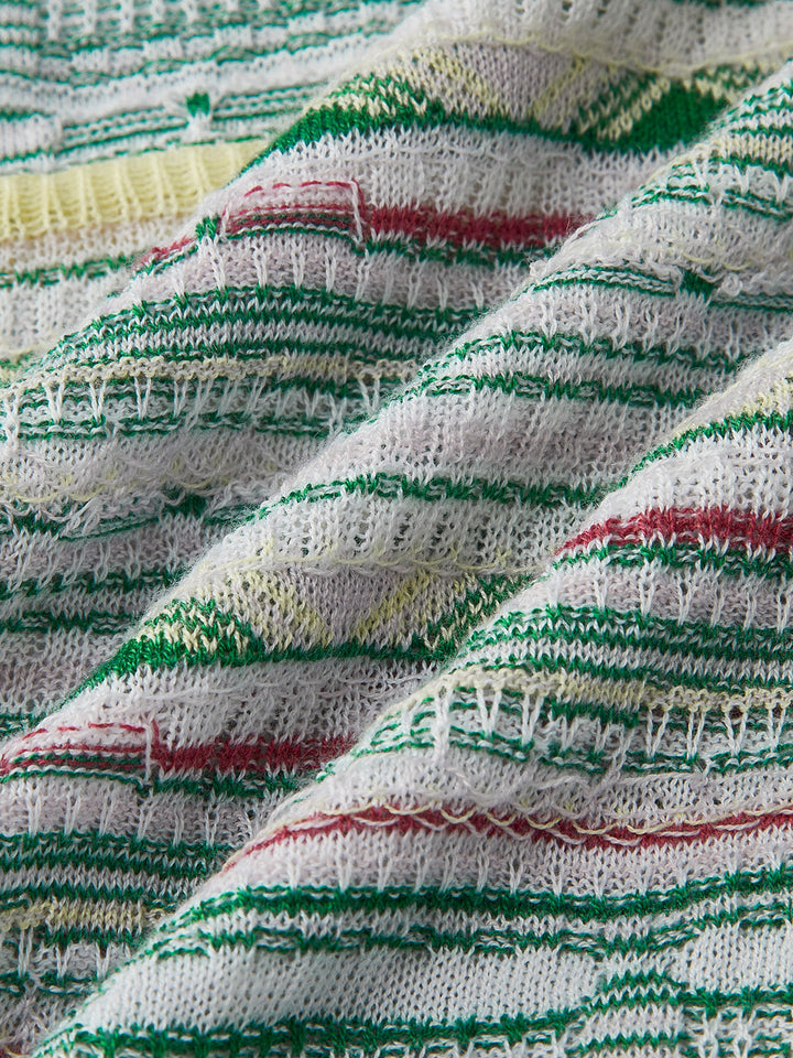 Colorful Striped Breasted Knit Cardigan  Liora Lane Boutique Cardigans