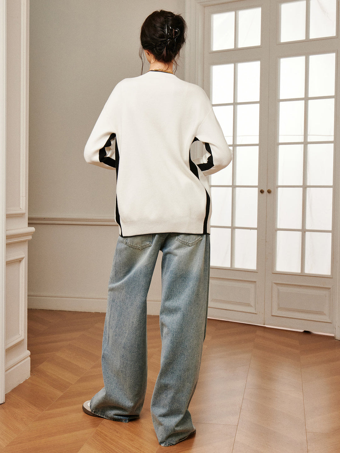 Casual Contrast Trim Knit Outerwear  Liora Lane Boutique Knit Outerwear