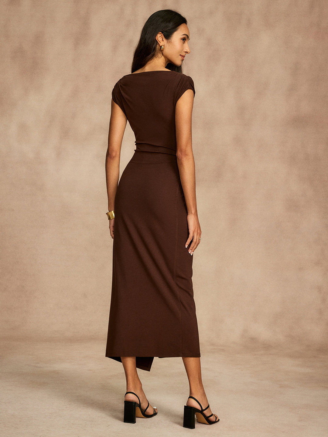 Pure Cotton Cap Sleeve Draped Dress  Liora Lane Boutique Dresses