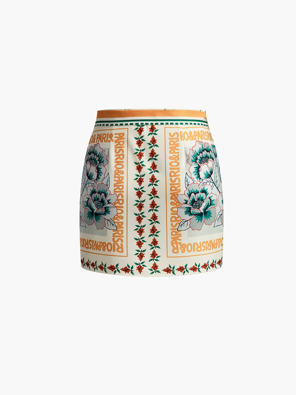 Vacation Print Asymmetrical Mini Skirt  Liora Lane Boutique Skirts