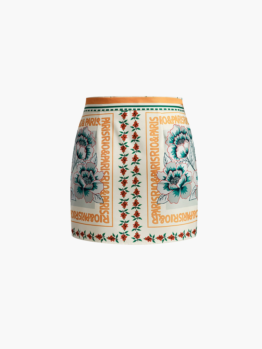 Vacation Print Asymmetrical Mini Skirt  Liora Lane Boutique Skirts