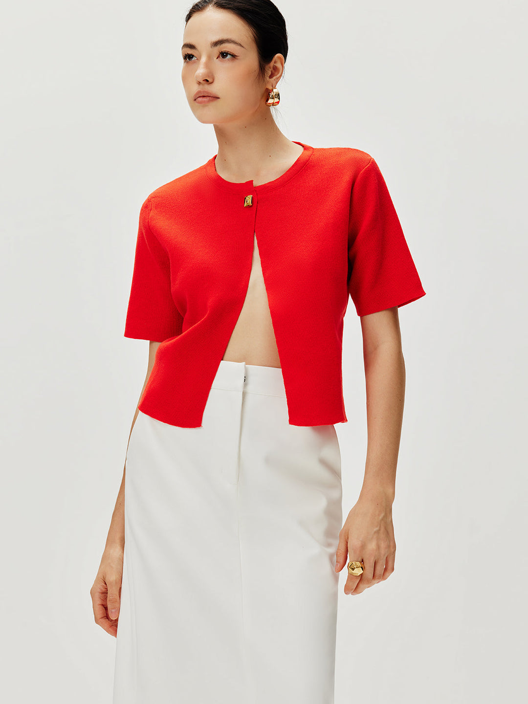 Short Sleeve Button Knit Top  Liora Lane Boutique Knit Tops