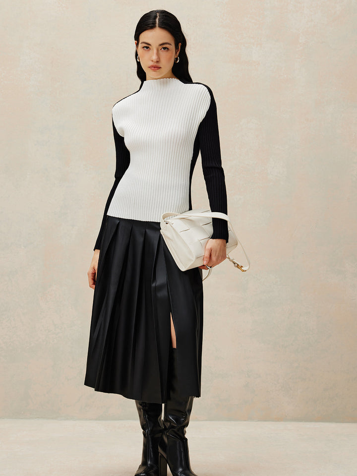 Color Block Ribbed Knit Top  Liora Lane Boutique Knit Tops