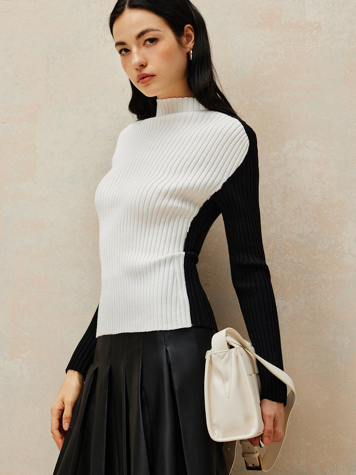 Color Block Ribbed Knit Top  Liora Lane Boutique Knit Tops
