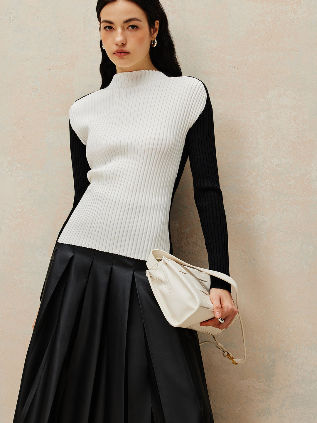 Color Block Ribbed Knit Top  Liora Lane Boutique Knit Tops